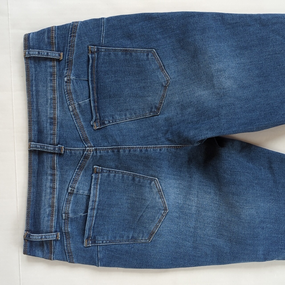 Honey & Bristle Distressed Frayed Hem Capri Jeans 10P Blue - Picture 10 of 15